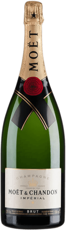 122,95 € Бесплатная доставка | Белое игристое Moët & Chandon Impérial брют A.O.C. Champagne шампанское Франция Pinot Black, Chardonnay, Pinot Meunier бутылка Магнум 1,5 L