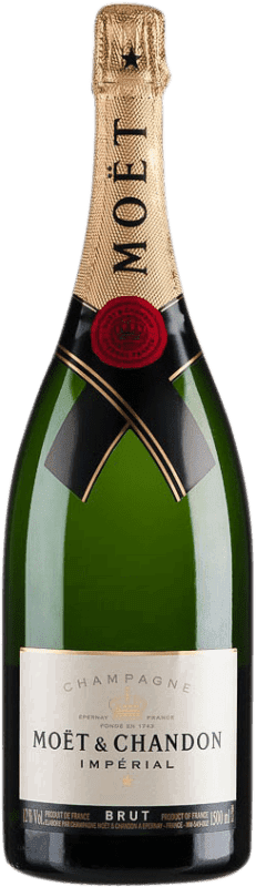 117,95 € Free Shipping | White sparkling Moët & Chandon Impérial Brut A.O.C. Champagne Champagne France Pinot Black, Chardonnay, Pinot Meunier Magnum Bottle 1,5 L