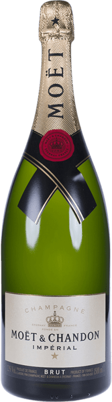 122,95 € Бесплатная доставка | Белое игристое Moët & Chandon Impérial брют A.O.C. Champagne шампанское Франция Pinot Black, Chardonnay, Pinot Meunier бутылка Магнум 1,5 L