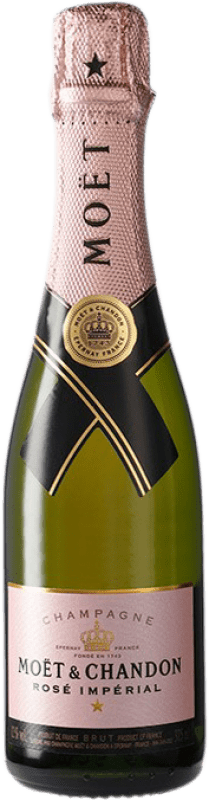 41,95 € Envio grátis | Espumante rosé Moët & Chandon Rosé Imperial Brut Grande Reserva A.O.C. Champagne França Pinot Preto, Chardonnay, Pinot Meunier Meia Garrafa 37 cl