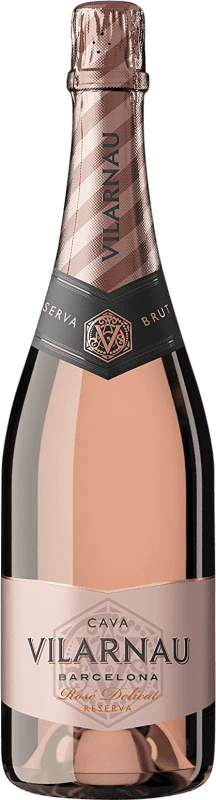 18,95 € Free Shipping | Rosé sparkling Vilarnau Castell de Vilarnau Rosé Delicat Brut Reserve D.O. Cava Catalonia Spain Pinot Black, Trepat Bottle 75 cl