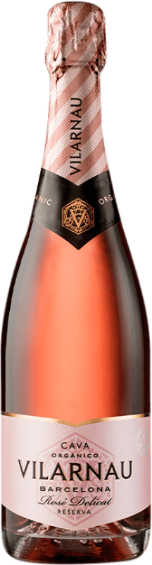 18,95 € Envio grátis | Espumante rosé Vilarnau Rosé Delicat Brut Reserva D.O. Cava Catalunha Espanha Pinot Preto, Trepat Garrafa 75 cl