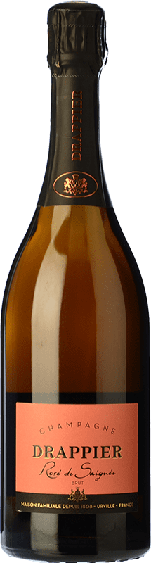 65,95 € Kostenloser Versand | Rosé Sekt Drappier Rosé Brut Große Reserve A.O.C. Champagne Frankreich Pinot Schwarz Flasche 75 cl