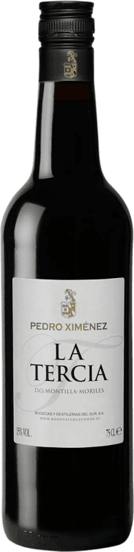 5,95 € 免费送货 | 强化酒 Cruz Conde Tercia Fino D.O. Montilla-Moriles Andalucía y Extremadura 西班牙 Pedro Ximénez 瓶子 75 cl