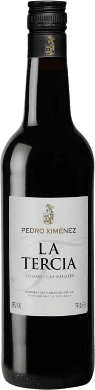 3,95 € Spedizione Gratuita | Vino Liquoroso Cruz Conde Tercia Fino D.O. Montilla-Moriles Andalucía y Extremadura Spagna Pedro Ximénez 75 cl
