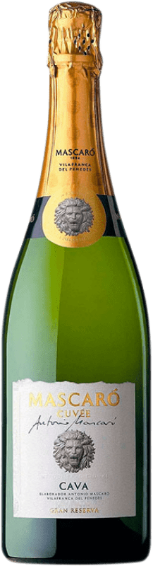 18,95 € 送料無料 | 白のスパークリングワイン Mascaró Antonio Brut — ブリュット Cuvée グラン・レセルバ D.O. Cava カタロニア スペイン Macabeo — マカベオ, Chardonnay — シャルドネ, Parellada — パレリャーダ 75 cl