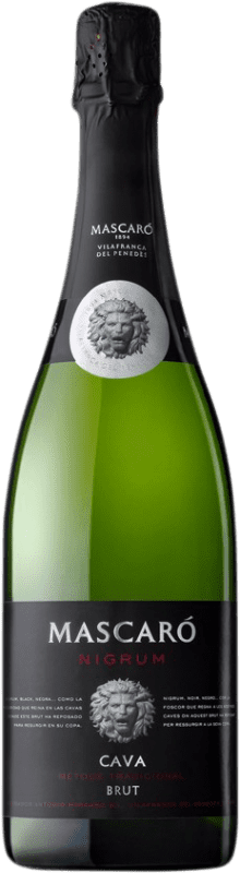14,95 € Spedizione Gratuita | Spumante Bianco Mascaró Nigrum Brut Riserva D.O. Cava Catalogna Spagna Macabeo, Xarel·lo, Parellada 75 cl
