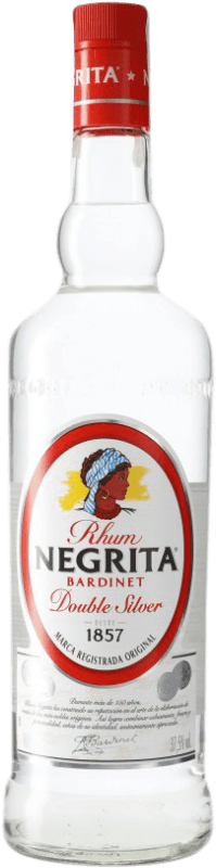 13,95 € Free Shipping | Rum Bardinet Negrita Double Silver Blanco Dominican Republic Bottle 1 L
