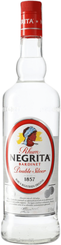 14,95 € Kostenloser Versand | Rum Bardinet Negrita Double Silver Blanco Dominikanische Republik Flasche 1 L