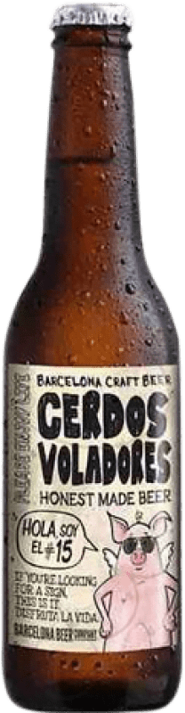 2,95 € 免费送货 | 啤酒 Barcelona Beer Cerdos Voladores IPA — India Pale Ale 西班牙 三分之一升瓶 33 cl
