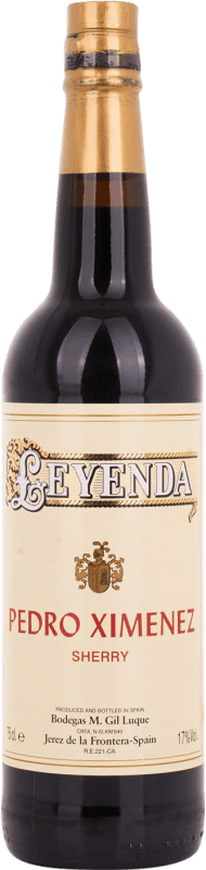 8,95 € Envio grátis | Vinho fortificado Gil Luque Leyenda D.O. Jerez-Xérès-Sherry Andalucía y Extremadura Espanha Pedro Ximénez Garrafa 75 cl