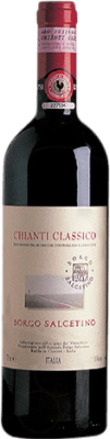 18,95 € Free Shipping | Red wine Borgo Salcetino Aged D.O.C.G. Chianti Classico Italy Sangiovese, Canaiolo Black Bottle 75 cl