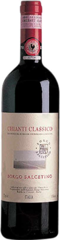 18,95 € Free Shipping | Red wine Borgo Salcetino Aged D.O.C.G. Chianti Classico Italy Sangiovese, Canaiolo Black Bottle 75 cl