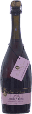 10,95 € 免费送货 | 玫瑰气泡酒 Dei Giorgi Letizia 5 Rose 甜美 D.O.C. Lambrusco di Sorbara 意大利 Lambrusco 瓶子 75 cl