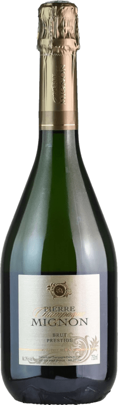 49,95 € Free Shipping | White Sparkling Wine Pierre Mignon Brut Prestige Grand Reserve — Long Barrel-Aged A.O.C. Champagne France Pinot Noir, Chardonnay, Pinot Meunier 75 cl