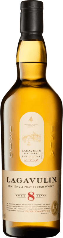 69,95 € Spedizione Gratuita | Whisky Single Malt Lagavulin Regno Unito 8 Anni Bottiglia 70 cl