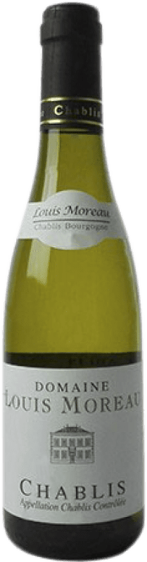 7,95 € Envio grátis | Vinho branco Louis Moreau Jovem A.O.C. Chablis França Chardonnay Meia Garrafa 37 cl