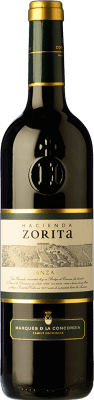 6,95 € Envío gratis | Vino tinto Hacienda Zorita Marqués de la Concordia Crianza D.O. Arribes Castilla y León España Tempranillo Botella 75 cl