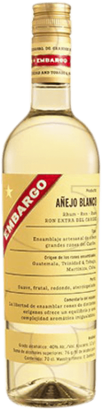 18,95 € Envio grátis | Rum Les Bienheureux Embargo Añejo Blanco França Garrafa 70 cl