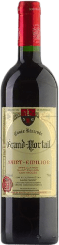 21,95 € Бесплатная доставка | Красное вино Les Caves Fleury Grand Portail Cuvée Резерва A.O.C. Bordeaux Франция Merlot — Мерло, Cabernet Sauvignon — Каберне Совиньон, Cabernet Franc — Каберне Фран 75 cl