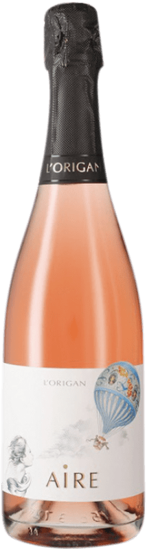 14,95 € Envio grátis | Espumante rosé Uvas Felices Aire Rosé Brut Nature D.O. Cava Catalunha Espanha Pinot Preto, Xarel·lo Garrafa 75 cl