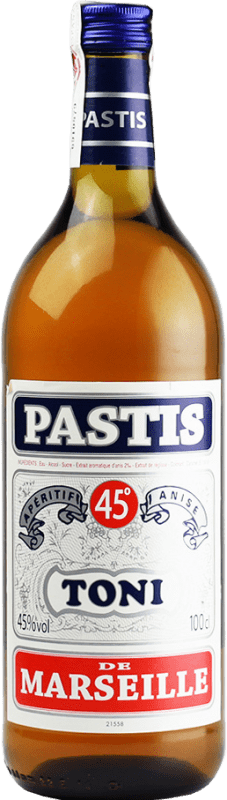 14,95 € Envio grátis | Aperitivo Pastis Toni França Garrafa 1 L