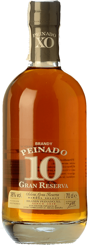 28,95 € Envío gratis | Brandy Peinado Gran Reserva España 10 Años Botella 70 cl