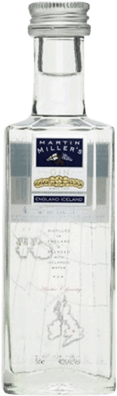 4,95 € Envio grátis | Gin Martin Miller's Arctic Clarity Dry Gin Reino Unido Garrafa Miniatura 5 cl