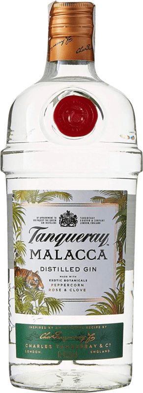 32,95 € 免费送货 | 金酒 Gin Tanqueray Malacca 英国 1 L Botanicals — 植物提取物, Clavo — 丁香, Pink Peppercorn — 粉红胡椒粒, Roses — 玫瑰