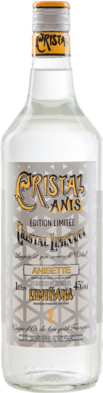 15,95 € Envío gratis | Anisado Cristal Anís Seco España Botella 1 L