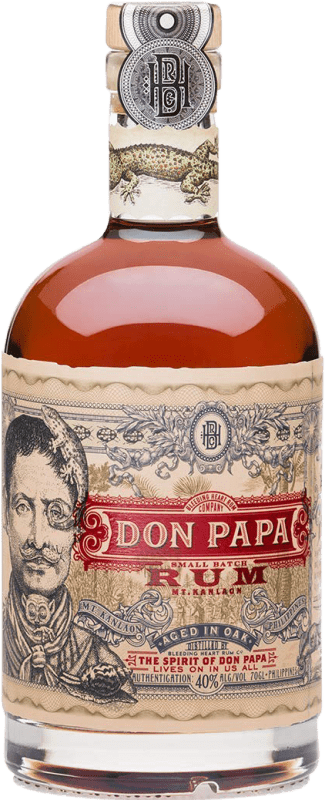 45,95 € Envio grátis | Rum Don Papa Rum Small Batch Extra Añejo Estuchado Filipinas 7 Anos Garrafa 70 cl