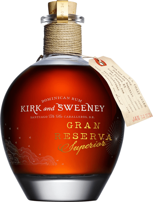 64,95 € Spedizione Gratuita | Rum 3 Badge Kirk & Sweeney Superiore Gran Riserva Repubblica Dominicana 23 Anni 70 cl