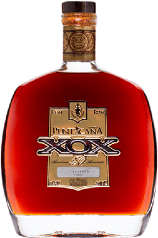 46,95 € Kostenloser Versand | Rum Puntacana X.O.X. Extra Old 50 Aniversario Extra Añejo Dominikanische Republik Flasche 70 cl