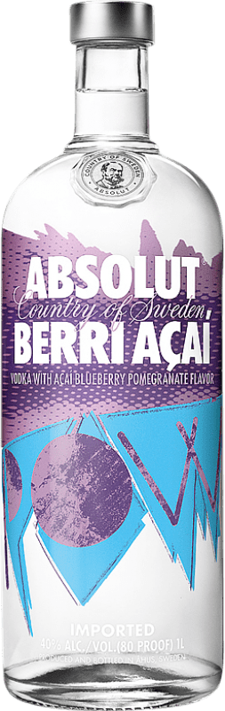 49,95 € Envio grátis | Vodca Absolut Berri Açai Suécia Garrafa 1 L