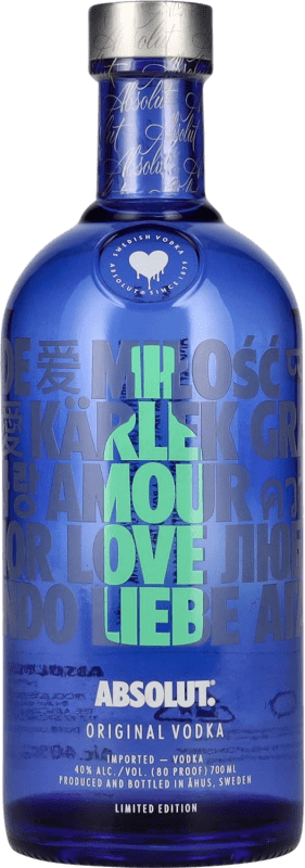 19,95 € Envio grátis | Vodca Absolut Love Edition Suécia Garrafa 70 cl