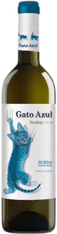 13,95 € 免费送货 | 白酒 El Gato Azul 年轻的 D.O. Rueda 卡斯蒂利亚莱昂 西班牙 Verdejo 瓶子 75 cl