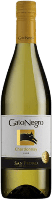 7,95 € Envío gratis | Vino blanco Gato Negro Joven Chile Chardonnay Botella 75 cl