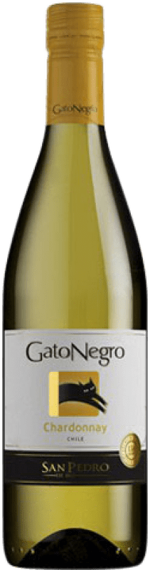 7,95 € Envio grátis | Vinho branco Gato Negro Jovem Chile Chardonnay Garrafa 75 cl