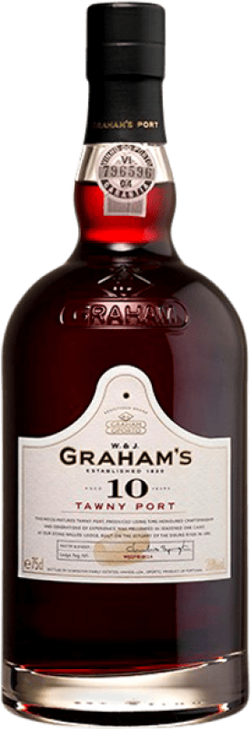 29,95 € Kostenloser Versand | Likörwein Graham's I.G. Porto Porto Portugal Tempranillo, Touriga Franca, Touriga Nacional, Tinta Amarela, Tinta Cão, Tinta Barroca 10 Jahre Flasche 75 cl