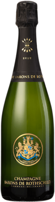 63,95 € 送料無料 | 白スパークリングワイン Barons de Rothschild Brut グランド・リザーブ A.O.C. Champagne フランス Pinot Black, Chardonnay, Pinot Meunier ボトル 75 cl