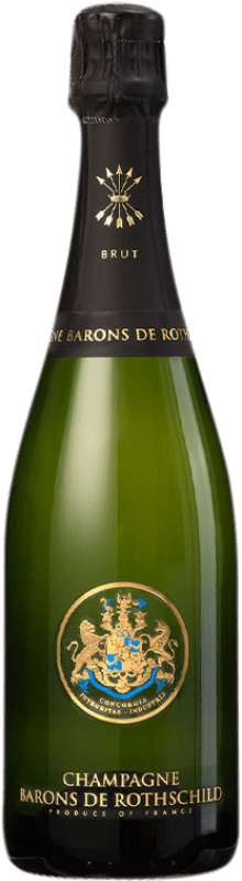 66,95 € 免费送货 | 白起泡酒 Barons de Rothschild Brut — 起泡酒 干型 特级珍藏 A.O.C. Champagne 法国 Pinot Noir — 黑皮诺, Chardonnay — 莎当妮, Pinot Meunier — 黑皮诺·莫尼耶 瓶子 75 cl