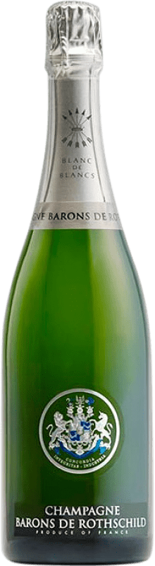 99,95 € 免费送货 | 白起泡酒 Barons de Rothschild Brut — 起泡酒 干型 Blanc de Blancs 特级珍藏 A.O.C. Champagne 法国 Chardonnay — 莎当妮 瓶子 75 cl