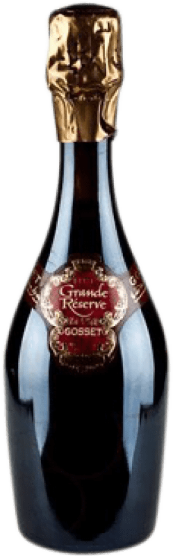 31,95 € Envio grátis | Espumante branco Gosset Brut Grande Reserva A.O.C. Champagne França Pinot Preto, Chardonnay, Pinot Meunier Meia Garrafa 37 cl