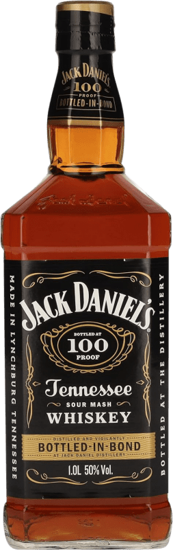 47,95 € Envio grátis | Whisky Bourbon Jack Daniel's 100 Proof Bottled-in-Bond Reserva Estados Unidos Garrafa 1 L
