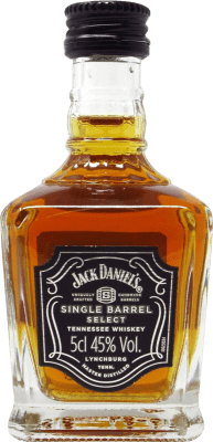4,95 € Envio grátis | Whisky Blended Jack Daniel's Single Barrel Select Reserva Estados Unidos Garrafa Miniatura 5 cl