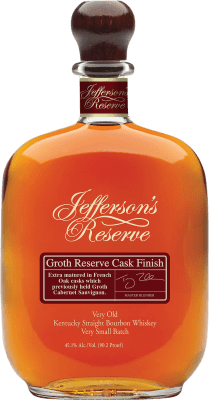 116,95 € Envío gratis | Whisky Bourbon Jefferson's Groth Cask Finish — Acabado en Barrica Reserva Estados Unidos 70 cl