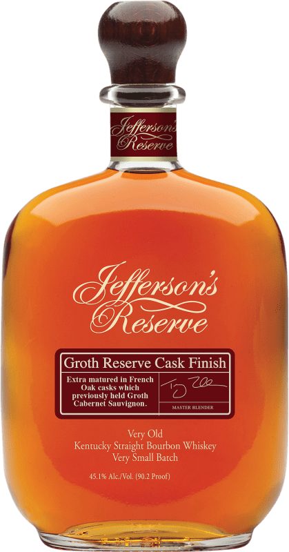 116,95 € Envío gratis | Whisky Bourbon Jefferson's Groth Cask Finish Reserva Estados Unidos Botella 70 cl