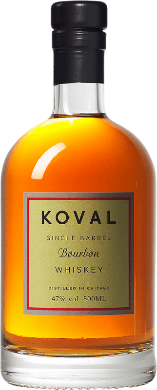 41,95 € Envío gratis | Whisky Bourbon Koval Reserva Estados Unidos Botella Medium 50 cl