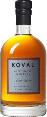 45,95 € Free Shipping | Whisky Blended Koval Four Grain Reserve Chicago United States Medium Bottle 50 cl