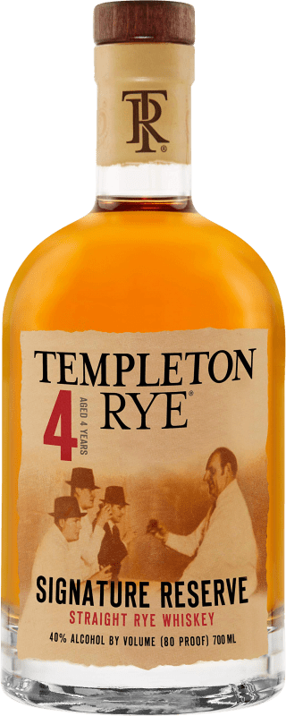 47,95 € Envio grátis | Whisky Blended Templeton Rye Reserva Estados Unidos 4 Anos Garrafa 70 cl